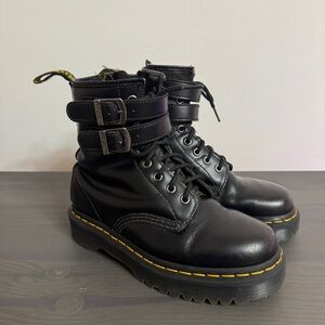 Dr. Martens 1460 ALT Combat Moto Boots Black Leather Sz 6